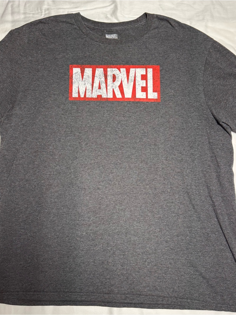 Marvel Gray Short-Sleeve Tee with Red and White Logo